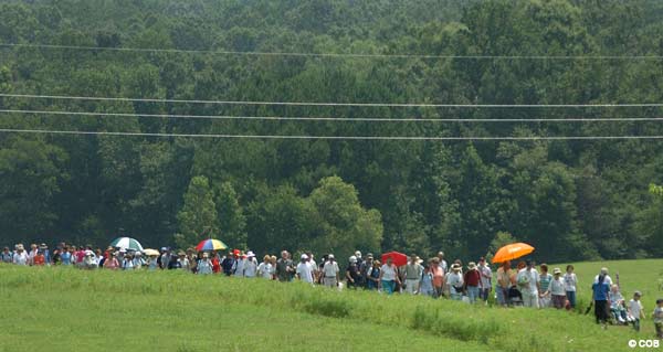 pilgrims walking to the field of apparitions