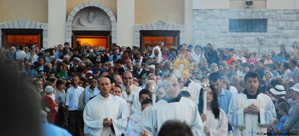 procession of the Blessed Sacrament in medjugorje