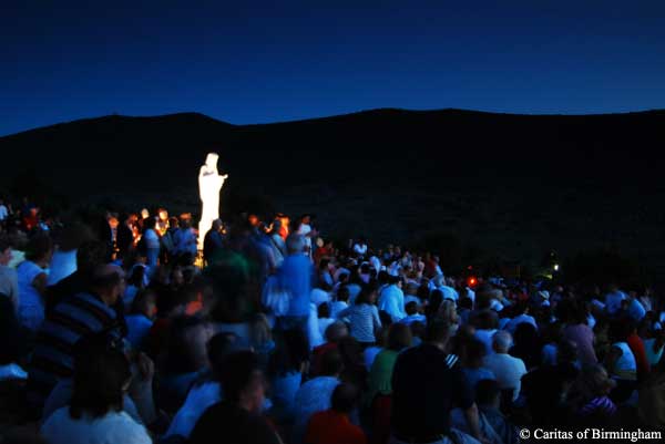 Thousands gathered in prayer in preparation for Our Lady's apparition in Medjugorje