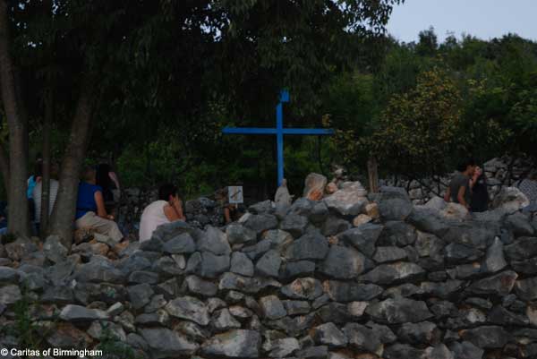 pilgrims await Our Lady's Apparition in Medjugorje