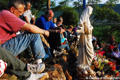pilgrims await Our Lady's apparition in medjugorje