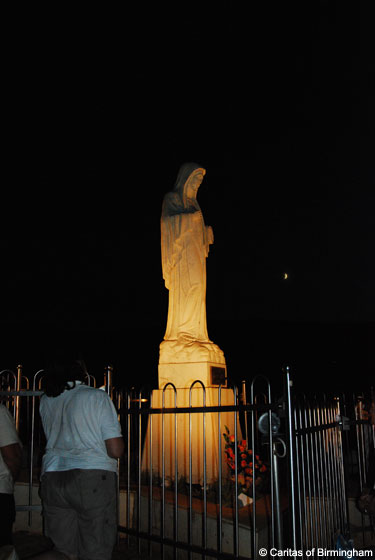 statue of Our Lady on apparition mountain