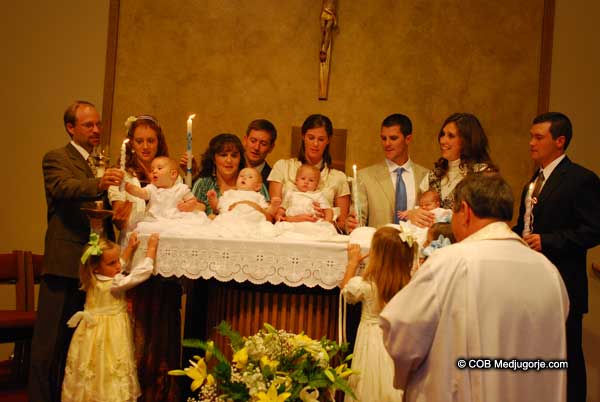 Babies presented on the altar