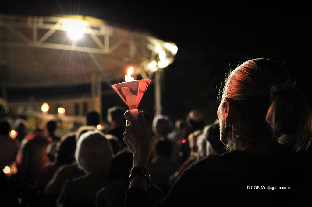Candlelight during Adoration in Medjugorje