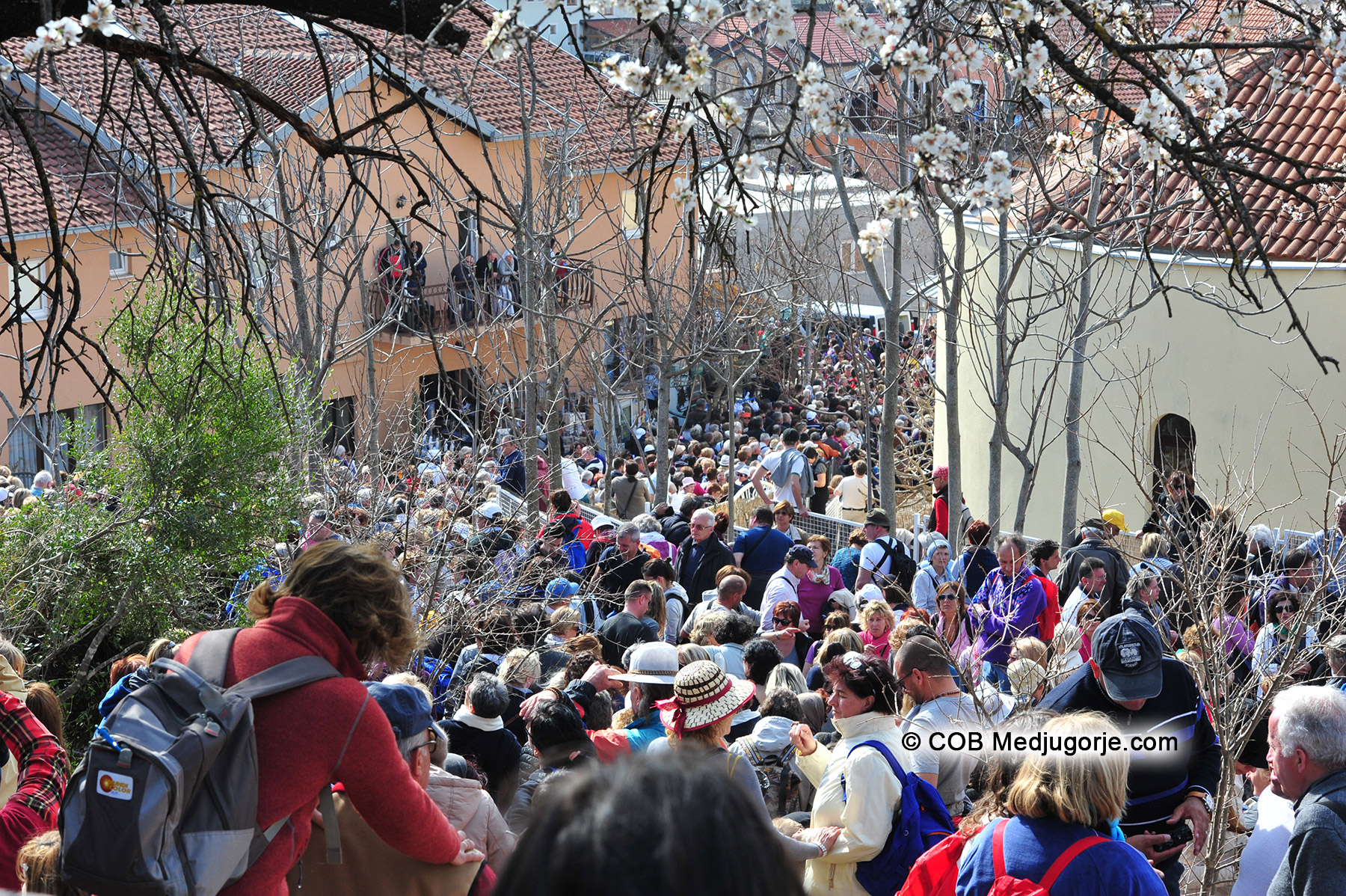 Pilgrims leaving the apparition, March 18, 2012