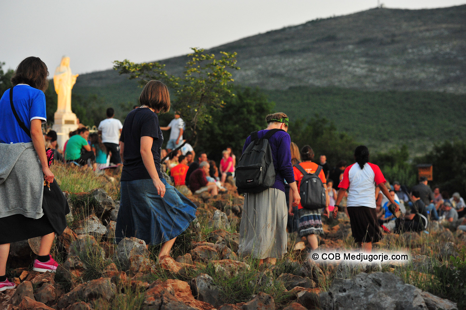Pilgrims in Medjugorje at Ivan's apparition August 4, 2014