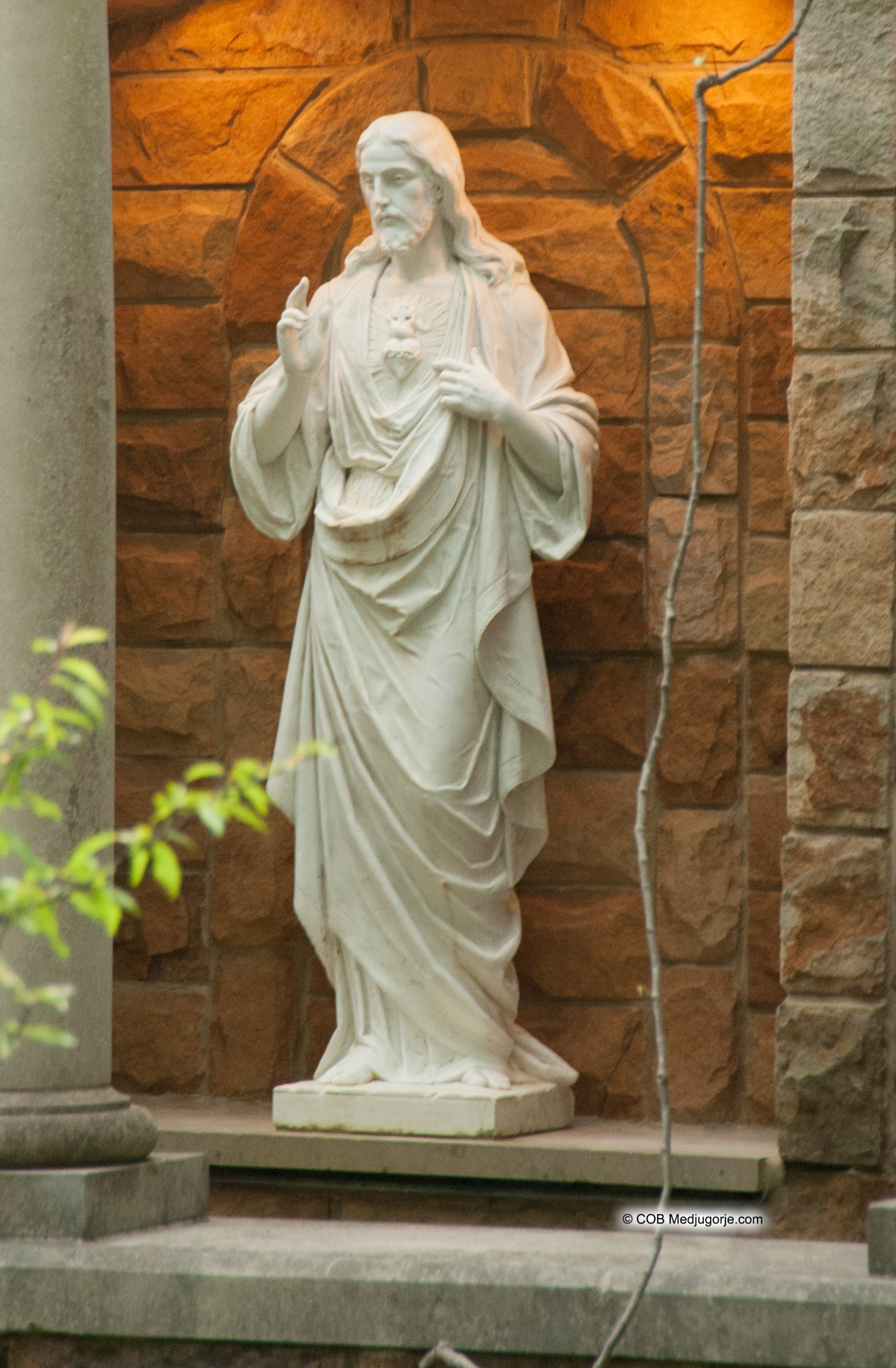 sacred heart statue at caritas