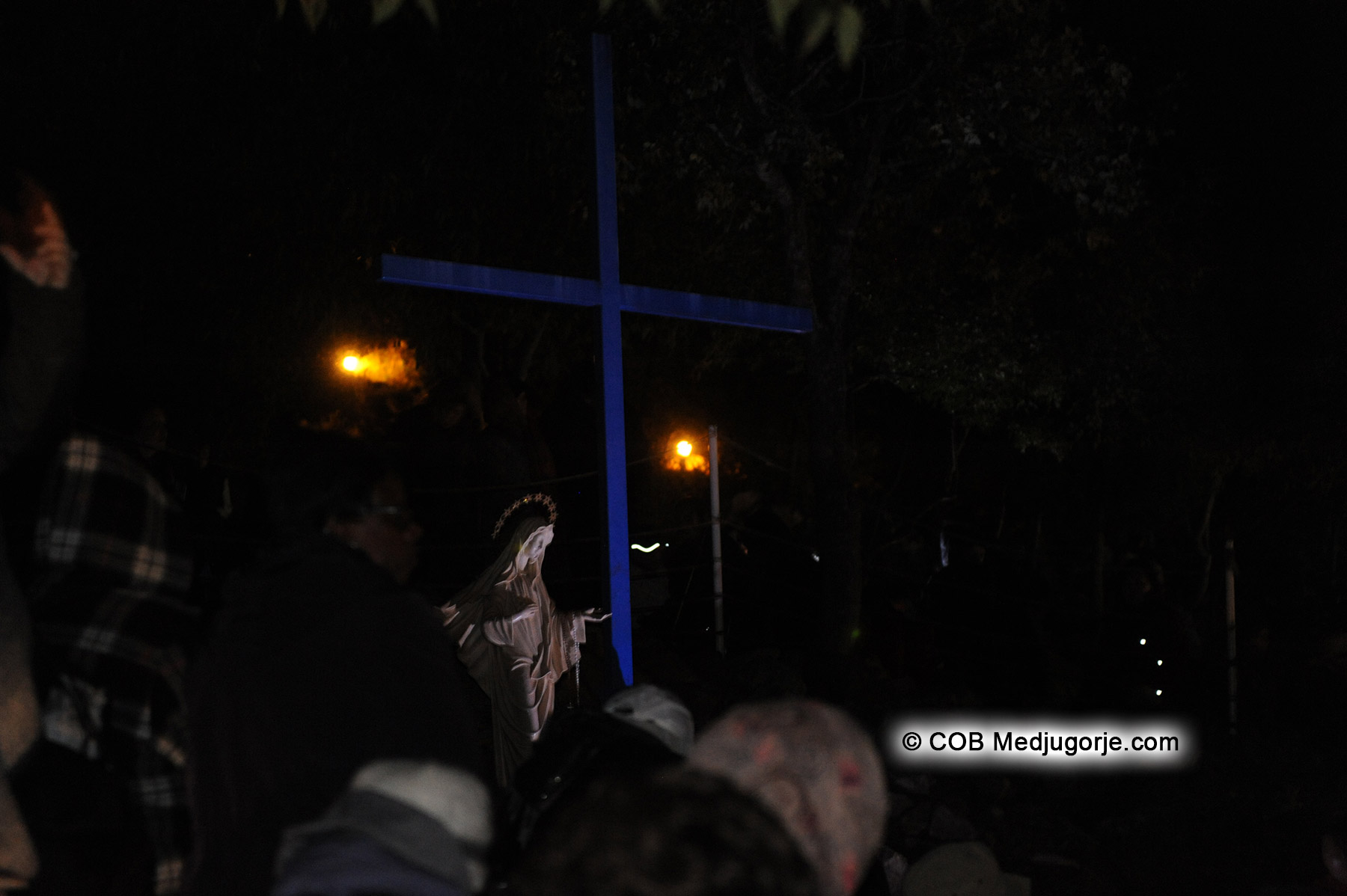 The Blue Cross on Apparition Mountain in Medjugorje