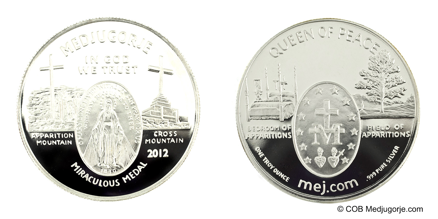 Miraculous Medal Medjugorje Silver Round