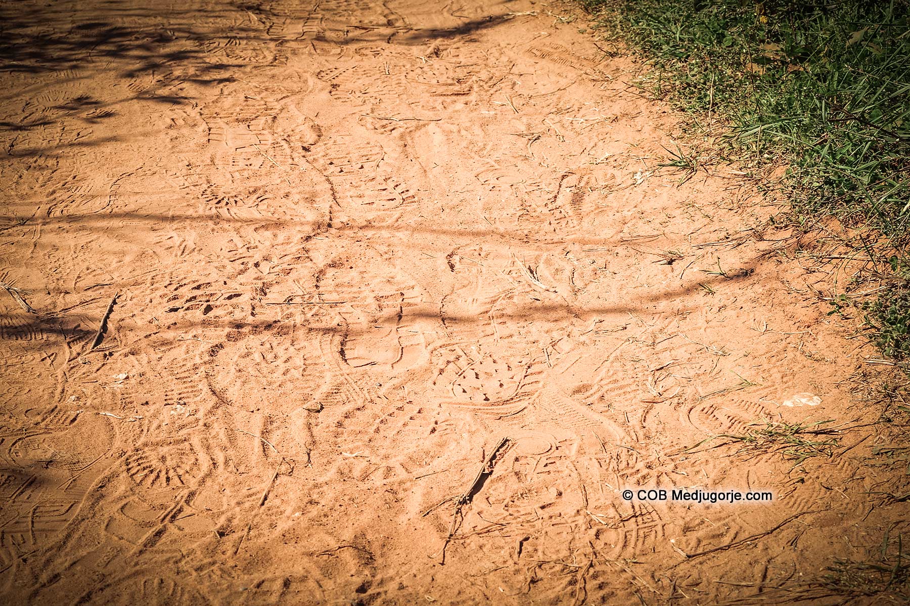 Footprints on the path in Medjugorje