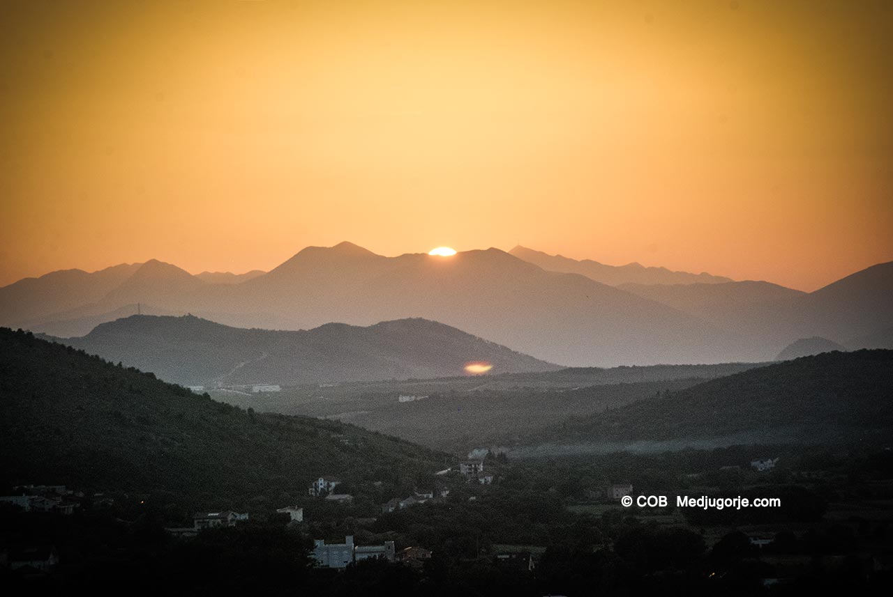 Sunset from Apparition Mountain in Medjugorje