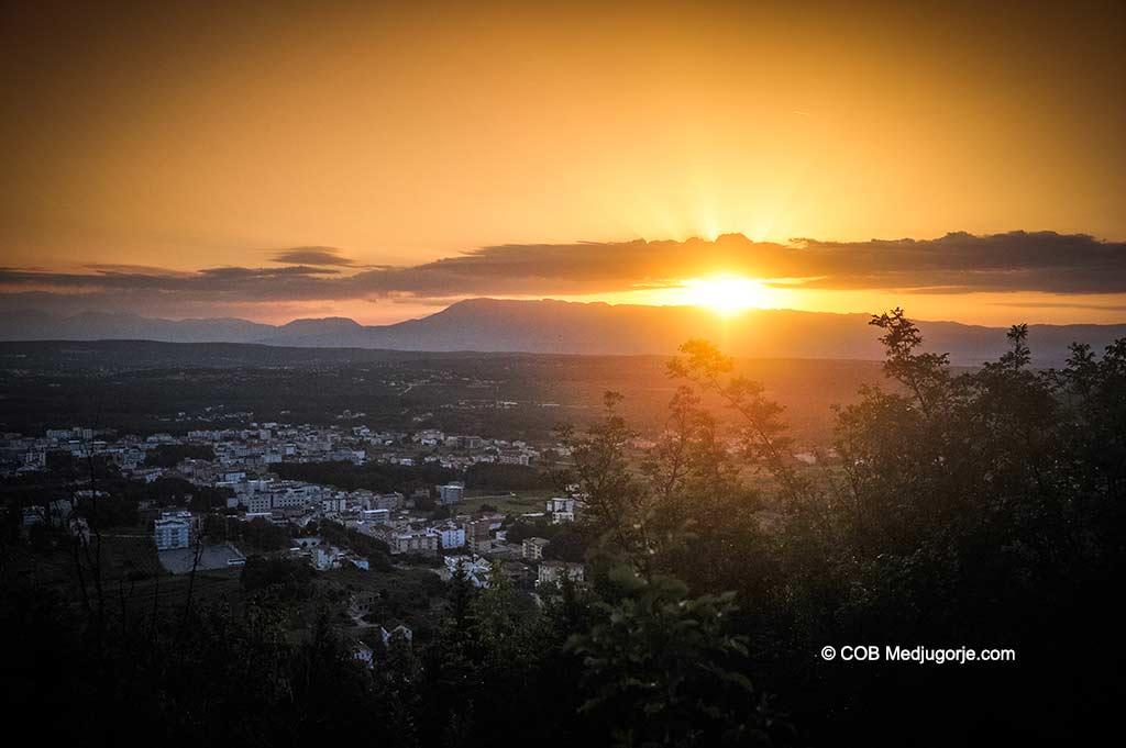 A Medjugorje sunrise, seen from Cross Mountatin