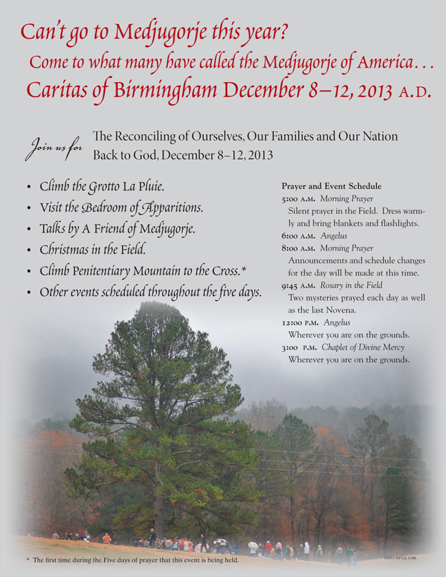Come to Caritas December 8-12, 2013