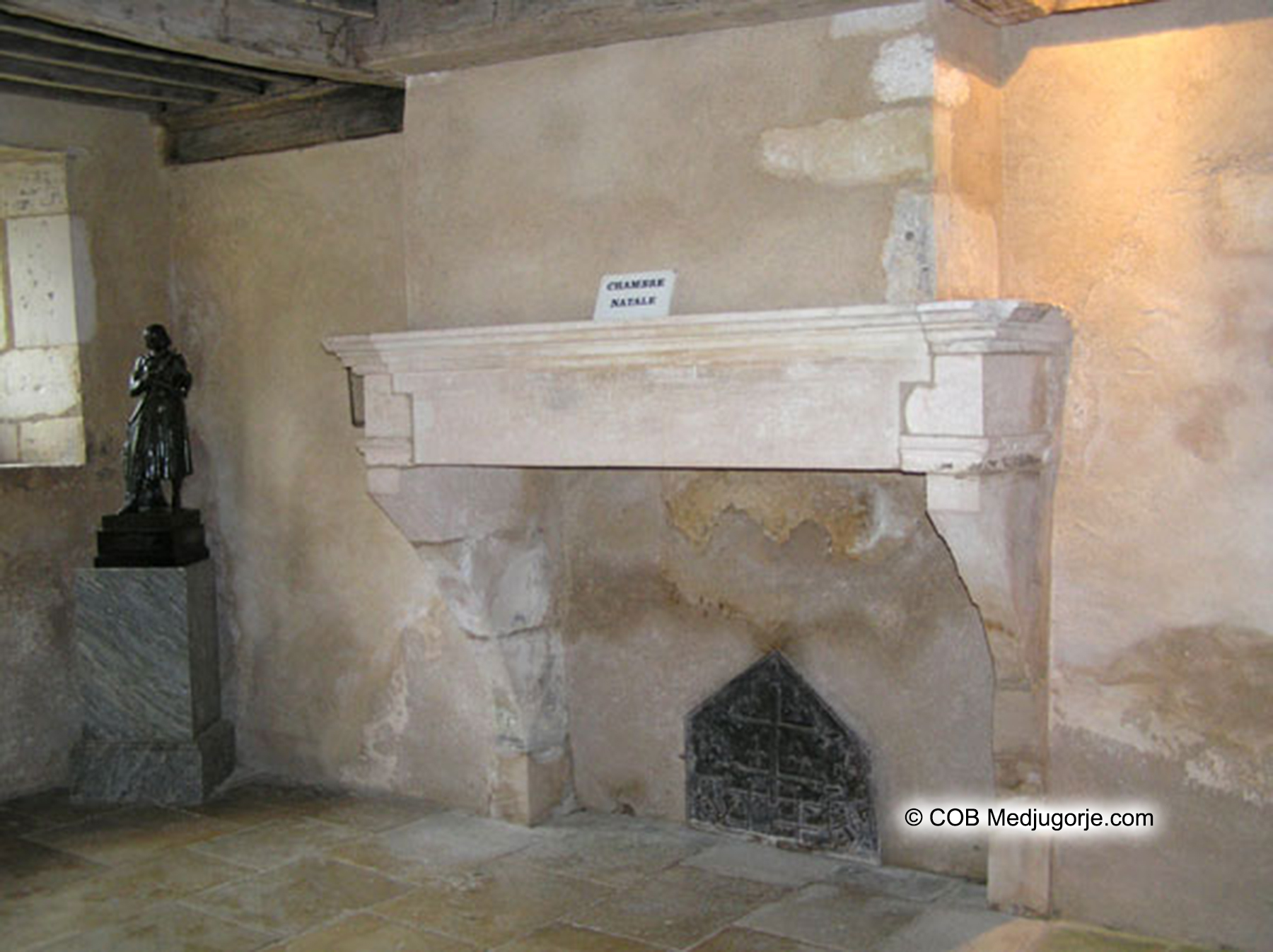 The fireplace in the home of St. Joan of Arc