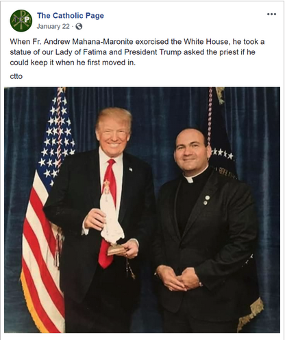 January 22, 2017, President Trump and Fr. Andrew Mahana